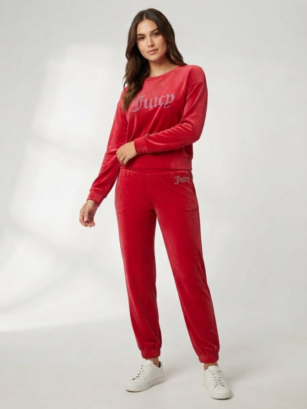 Juicy Couture Velour Sweat Suit Loungewear Set Coco Red Size L NWT